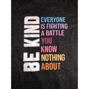 Be Kind Graphic Shirt Size M Unisex Tee Gray Multi Color